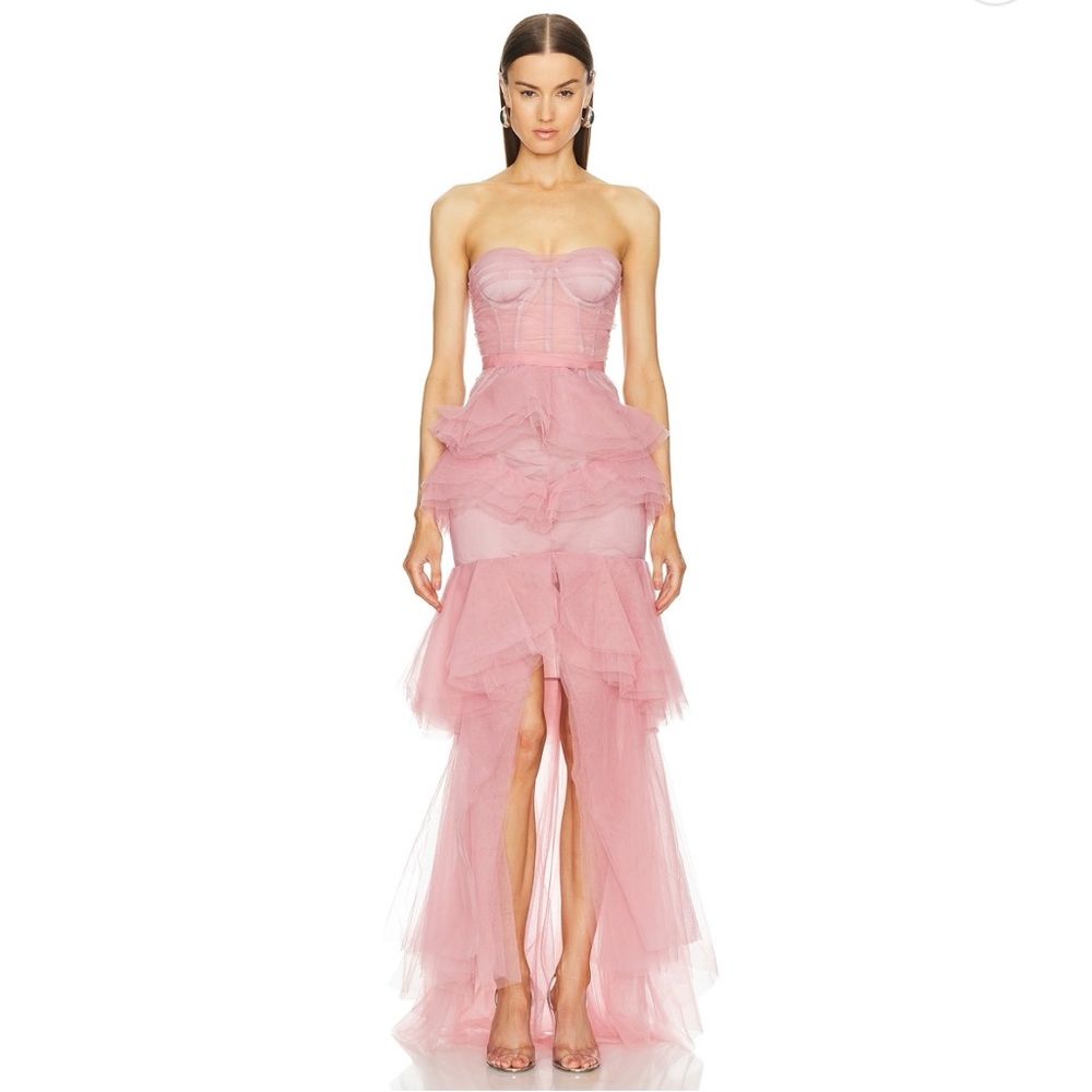 Elegant Pink Strapless Dress